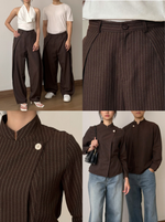 Load image into Gallery viewer, Kadaka Modern Heritage Collection | Striped Modern Beskap and Barrel Pants | Couple Outfit | Raina, Arka, Nusa
