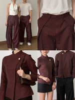 Load image into Gallery viewer, Kadaka Modern Heritage Collection | Striped Modern Beskap and Barrel Pants | Couple Outfit | Raina, Arka, Nusa
