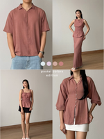 Load image into Gallery viewer, Kadaka Cloud Nine Collection (1) | Airflow Linen Top Blouse Skirt and Shirt | Couple Outfit | Mist, Feather, Whisper, Dream, Breeze
