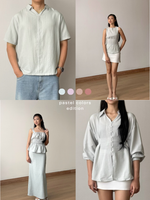 Load image into Gallery viewer, Kadaka Cloud Nine Collection (1) | Airflow Linen Top Blouse Skirt and Shirt | Couple Outfit | Mist, Feather, Whisper, Dream, Breeze
