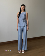 Load image into Gallery viewer, Kadaka Pleats Please Collection | Tanktop One Shoulder Top and Cullote Pleats | Matching Outfit | Maren, Liora, Elise
