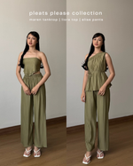 Load image into Gallery viewer, Kadaka Pleats Please Collection | Tanktop One Shoulder Top and Cullote Pleats | Matching Outfit | Maren, Liora, Elise

