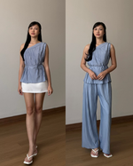 Load image into Gallery viewer, Kadaka Pleats Please Collection | Tanktop One Shoulder Top and Cullote Pleats | Matching Outfit | Maren, Liora, Elise
