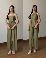 Load image into Gallery viewer, Kadaka Pleats Please Collection | Tanktop One Shoulder Top and Cullote Pleats | Matching Outfit | Maren, Liora, Elise
