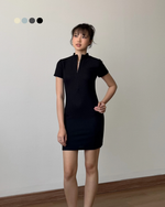 Muat gambar ke penampil Galeri, Kadaka Zoe Dress | Bodycon Zipper Knit Dress | Dress Wanita detail Zipper | Weekend Collection D-0196
