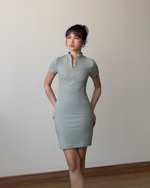 Muat gambar ke penampil Galeri, Kadaka Zoe Dress | Bodycon Zipper Knit Dress | Dress Wanita detail Zipper | Weekend Collection D-0196
