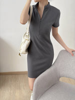 Muat gambar ke penampil Galeri, Kadaka D-0196 Bodycon Zipper Knit Dress
