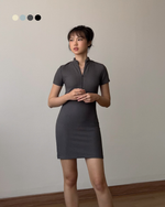 Muat gambar ke penampil Galeri, Kadaka Zoe Dress | Bodycon Zipper Knit Dress | Dress Wanita detail Zipper | Weekend Collection D-0196
