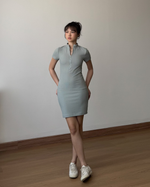 Muat gambar ke penampil Galeri, Kadaka Zoe Dress | Bodycon Zipper Knit Dress | Dress Wanita detail Zipper | Weekend Collection D-0196
