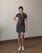 Muat gambar ke penampil Galeri, Kadaka Zoe Dress | Bodycon Zipper Knit Dress | Dress Wanita detail Zipper | Weekend Collection D-0196
