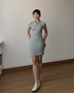 Load image into Gallery viewer, Kadaka Weekend Collection | Bodycon Knit Dress and Polo Shirt Men | Couple Outfit | Zoe, Owen
