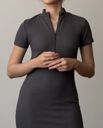 Muat gambar ke penampil Galeri, Kadaka Zoe Dress | Bodycon Zipper Knit Dress | Dress Wanita detail Zipper | Weekend Collection D-0196
