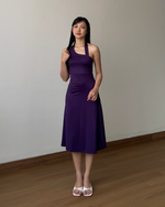 Load image into Gallery viewer, Kadaka D-0219 Midi Party Dress Halter Neck Backless Baju Pesta Wanita
