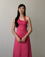 Load image into Gallery viewer, Kadaka D-0219 Midi Party Dress Halter Neck Backless Baju Pesta Wanita
