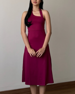 Load image into Gallery viewer, Kadaka D-0219 Midi Party Dress Halter Neck Backless Baju Pesta Wanita

