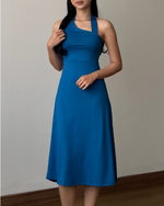 Load image into Gallery viewer, Kadaka D-0219 Midi Party Dress Halter Neck Backless Baju Pesta Wanita
