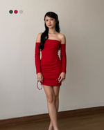 Load image into Gallery viewer, Kadaka Aria Dress | Bodycon Scrunch Tube Dress | Kemben Long Sleeves | D-0220
