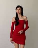 Muat gambar ke penampil Galeri, Kadaka Aria Dress | Bodycon Scrunch Tube Dress | Kemben Long Sleeves | D-0220
