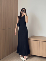 Load image into Gallery viewer, Kadaka D-0246 Maxi Dress Linen with Adjustable Waist | Dress Panjang Wanita
