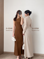 Load image into Gallery viewer, Kadaka D-0246 Maxi Dress Linen with Adjustable Waist | Dress Panjang Wanita
