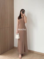 Load image into Gallery viewer, Kadaka D-0246 Maxi Dress Linen with Adjustable Waist | Dress Panjang Wanita
