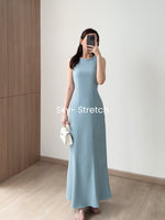 Load image into Gallery viewer, Kadaka D-0246 Maxi Dress Linen with Adjustable Waist | Dress Panjang Wanita
