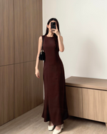Muat gambar ke penampil Galeri, Kadaka D-0246 Maxi Dress Linen with Adjustable Waist | Dress Panjang Wanita
