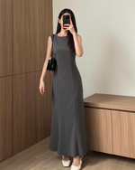 Muat gambar ke penampil Galeri, Kadaka D-0246 Maxi Dress Linen with Adjustable Waist | Dress Panjang Wanita
