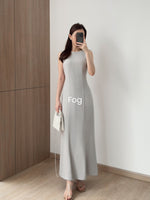 Load image into Gallery viewer, Kadaka D-0246 Maxi Dress Linen with Adjustable Waist | Dress Panjang Wanita
