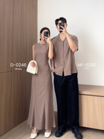 Load image into Gallery viewer, Kadaka D-0246 Maxi Dress Linen with Adjustable Waist | Dress Panjang Wanita
