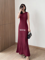 Load image into Gallery viewer, Kadaka D-0246 Maxi Dress Linen with Adjustable Waist | Dress Panjang Wanita
