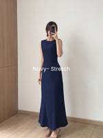 Load image into Gallery viewer, Kadaka D-0246 Maxi Dress Linen with Adjustable Waist | Dress Panjang Wanita
