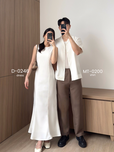 Kadaka D-0246 Maxi Dress Linen with Adjustable Waist | Dress Panjang Wanita