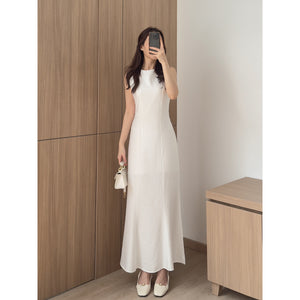 Kadaka D-0246 Maxi Dress Linen with Adjustable Waist | Dress Panjang Wanita