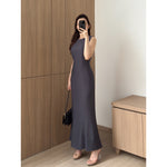 Load image into Gallery viewer, Kadaka D-0246 Maxi Dress Linen with Adjustable Waist | Dress Panjang Wanita
