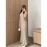 Load image into Gallery viewer, Kadaka D-0246 Maxi Dress Linen with Adjustable Waist | Dress Panjang Wanita
