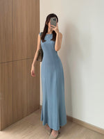 Load image into Gallery viewer, Kadaka D-0251 Maxi Dress with Adjustable Waist | Dress Panjang Wanita Serut
