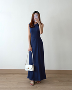 Load image into Gallery viewer, Kadaka D-0251 Maxi Dress with Adjustable Waist | Dress Panjang Wanita Serut
