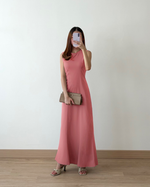 Load image into Gallery viewer, Kadaka D-0251 Maxi Dress with Adjustable Waist | Dress Panjang Wanita Serut
