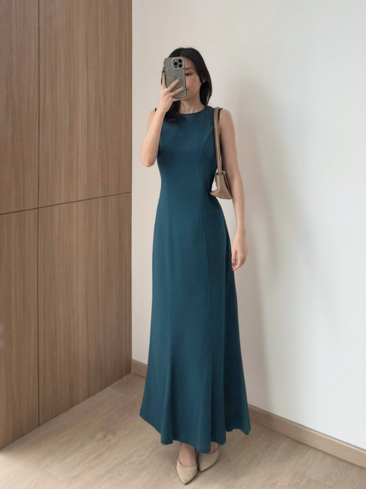 Kadaka D-0251 Maxi Dress with Adjustable Waist | Dress Panjang Wanita Serut