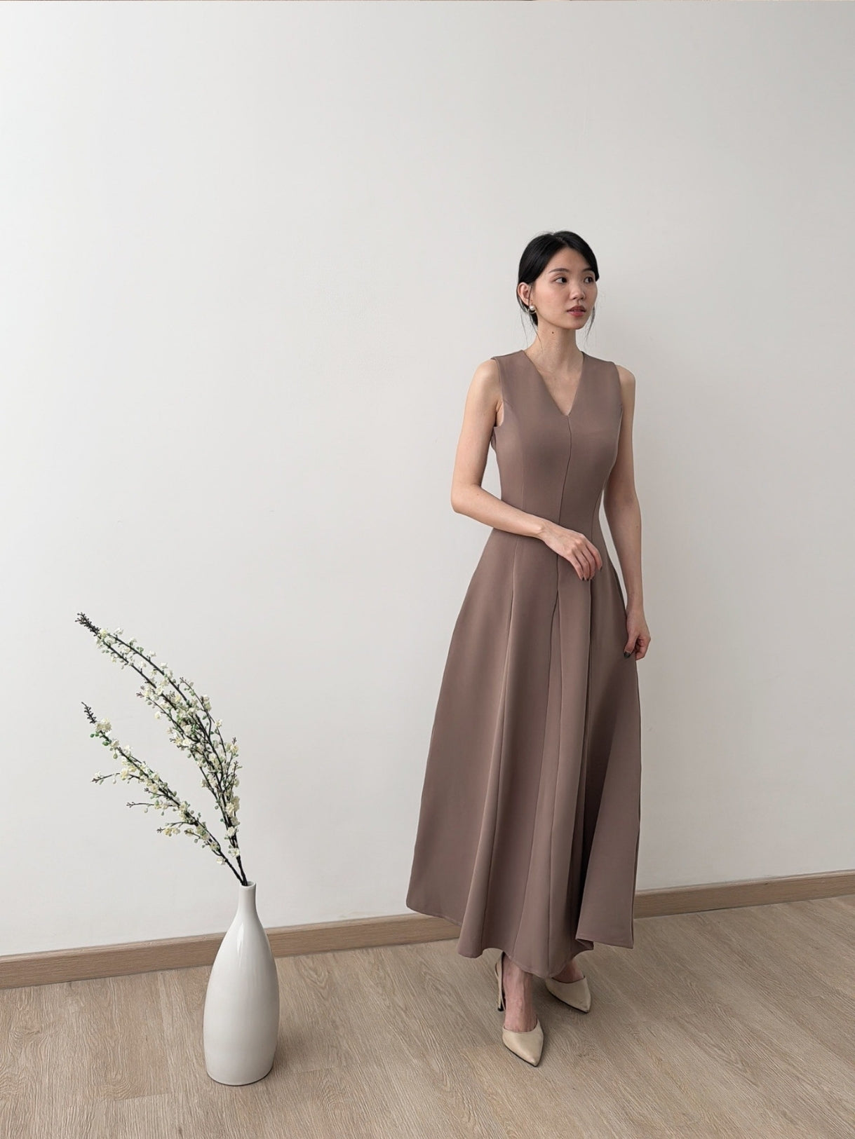 Kadaka D-0253 Long Vneck Dress | Dress Panjang Wanita