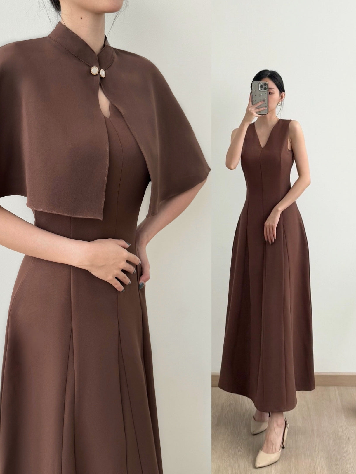 Kadaka D-0253 Long Vneck Dress | Dress Panjang Wanita