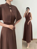 Load image into Gallery viewer, Kadaka D-0253 Long Vneck Dress | Dress Panjang Wanita
