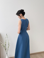 Load image into Gallery viewer, Kadaka D-0253 Long Vneck Dress | Dress Panjang Wanita
