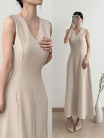 Load image into Gallery viewer, Kadaka D-0253 Long Vneck Dress | Dress Panjang Wanita
