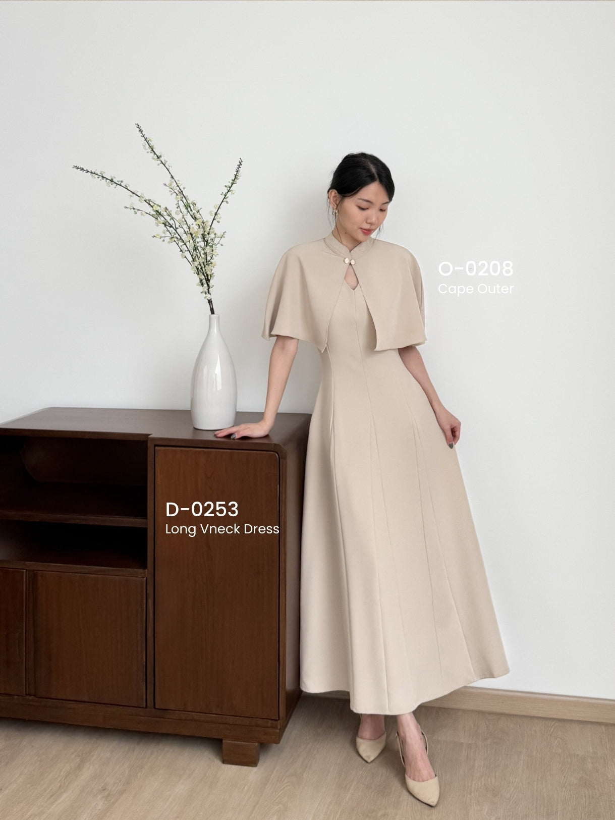 Kadaka D-0253 Long Vneck Dress | Dress Panjang Wanita