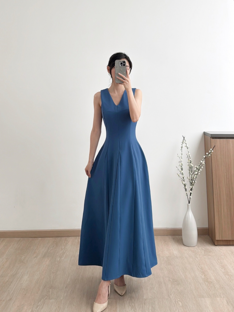 Kadaka D-0253 Long Vneck Dress | Dress Panjang Wanita