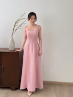 Muat gambar ke penampil Galeri, Kadaka D-0255 Maxi Square Neck Dress Adjustable Waist | Dress Maxi Wanita
