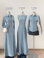 Load image into Gallery viewer, Kadaka D-0246 Maxi Dress Linen with Adjustable Waist | Dress Panjang Wanita
