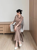 Muat gambar ke penampil Galeri, Kadaka D-0258 Long Sleeves Maxi Dress Waist Scrunch | Dress Panjang Wanita Lengan Panjang
